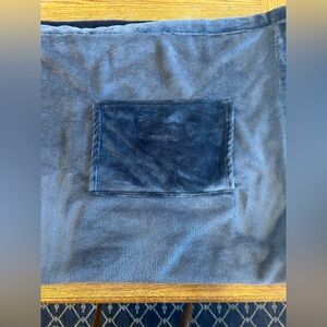 Gray Throw Blanket with Arm Sleeves